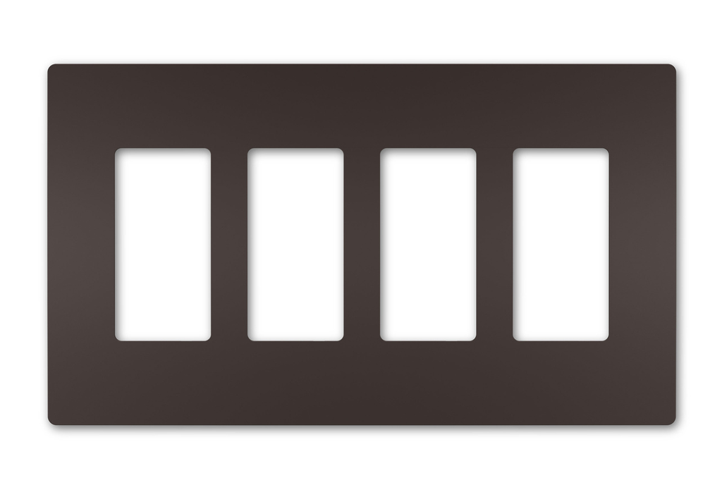 Product image for Pass & Seymour RWP264DB 4Gang Screwless Wall Plate, Radiant® - Dark Bronze