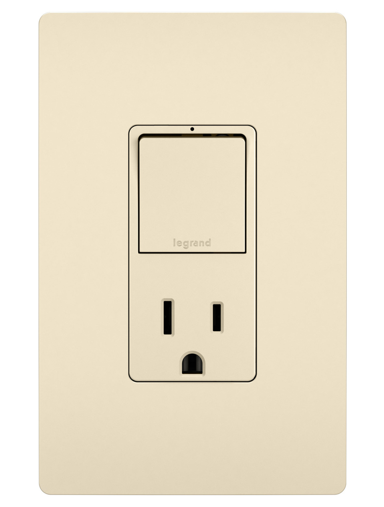 Product image for Pass & Seymour RCD38TRLA Combination Single Pole/3-Way Switch & Tamper Resistant Receptacle, 15A 120/125V - Light Almond