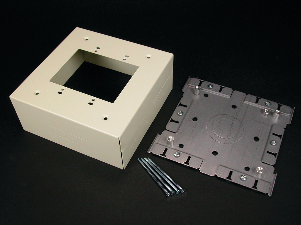 Product image for Wiremold G3044-2 6-3/8 x 2-3/4" Gray Steel 1-Channel Raceway Extra Deep Switch and Receptacle Box