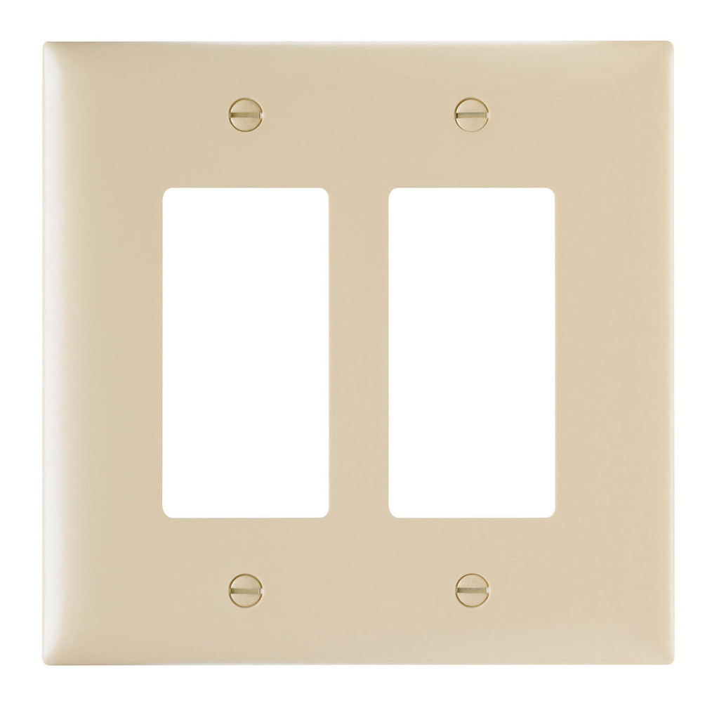 Product image for Pass & Seymour TPJ262-I 2Gang Wall Plate, Decorator, Nylon, Jumbo - Ivory