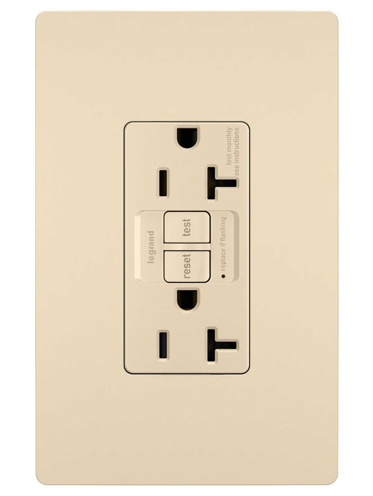 Mayer-DDS-radiant® Tamper-Resistant 20A Duplex Self-Test GFCI Receptacle, NAFTA Compliant, Ivory-1
