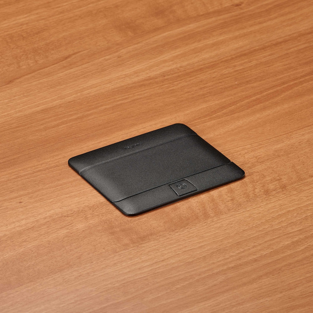 Product image for Wiremold DQFP15BK Cord Ended deQuorum™ Single-Flip Up Unit