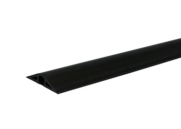 Product image for Wiremold BK1200-50 2-1/2 x 14/32" Black Non-Metallic 1-Channel Flexible Pancake Overfloor Raceway