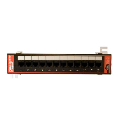 Product image for On-Q 12845-C5E-89 2.25 x 10 x 1.625 Inch 12-Port Category 5E T568A/B RJ45 Male Wall-Mount Patch Panel