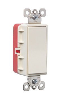 Product image for Pass & Seymour PT2621-LA PlugTail™ Single Pole Decorator Switch, 20A 120/277V - Light Almond
