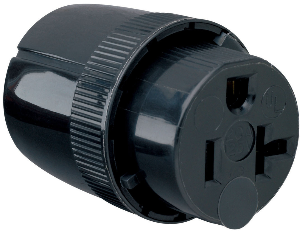 Product image for Pass & Seymour 5374-BK Straight Blade Connector 20A 125V Dead Front