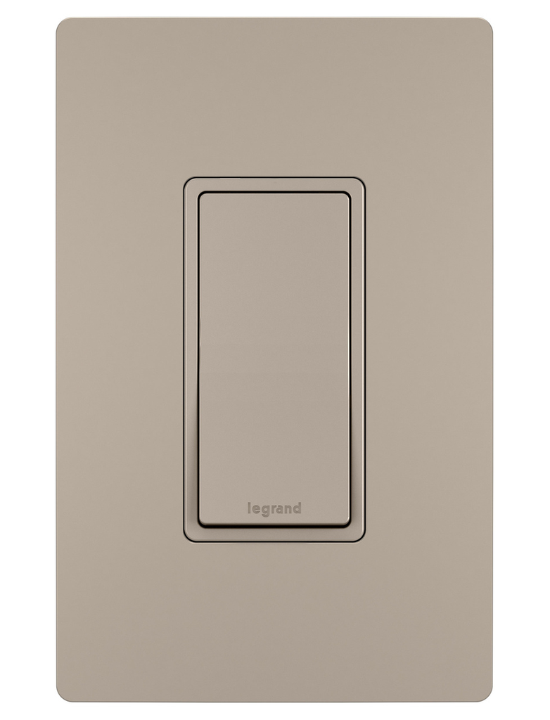 Product image for Pass & Seymour TM870-NICC10 Decorator Switch, 1Pole, 15A 120/277V w/ Ground, Side and Back Wire - Nickel