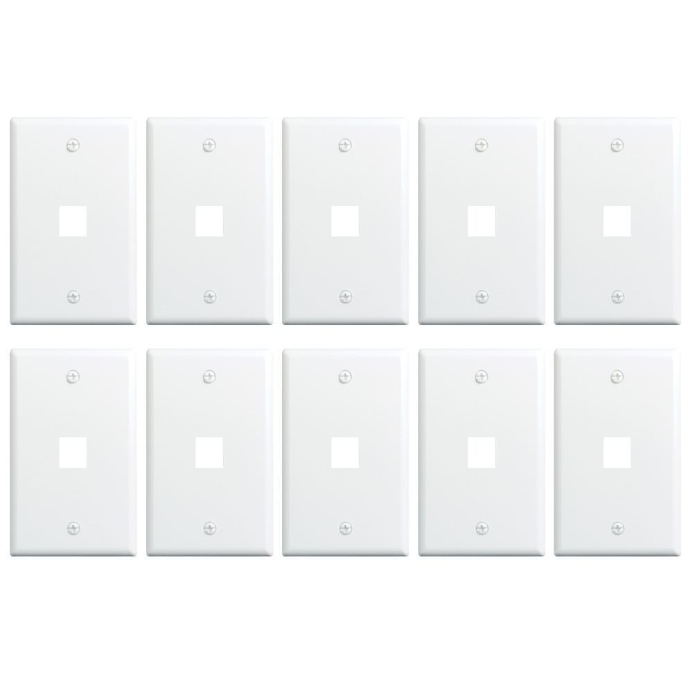 Product image for On-Q WP3401-WH-25 1-Gang 1-Port White High Impact Flame Retardant Plastic Keystone Wallplate