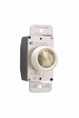 Product image for Pass & Seymour 94004-LA 120 VAC 60 Hz 1.5 Amp 4-Speed Light Almond Rotary Fan Speed Control