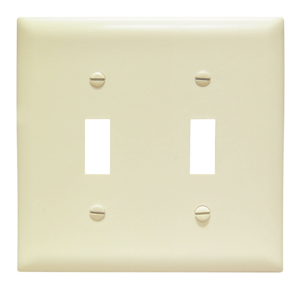 Product image for Pass & Seymour TPJ2-GRY 2Gang Wall Plate, Toggle Switch, Nylon, Jumbo - Gray