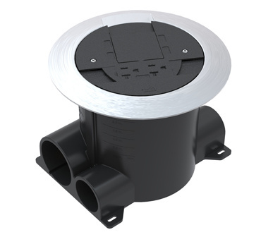 Product image for Wiremold RPNFB 2-Gang Non-Metallic Round Floor Box