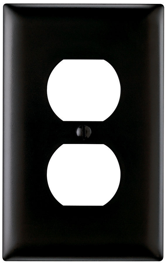 Product image for Pass & Seymour TP8-BK 1Gang Wall Plate, Duplex Receptacle, Nylon, Standard - Black