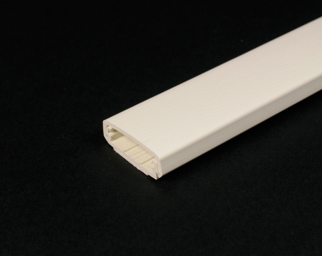 Product image for Wiremold 800BAC 5 Foot x 1-5/16 x 7/16" Ivory Non-Metallic 1-Channel Raceway Base and Cover
