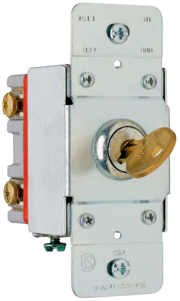 Product image for Pass & Seymour PS20AC2-KL 2pole Key Lock Back & Side Wire, 20A 120/277V