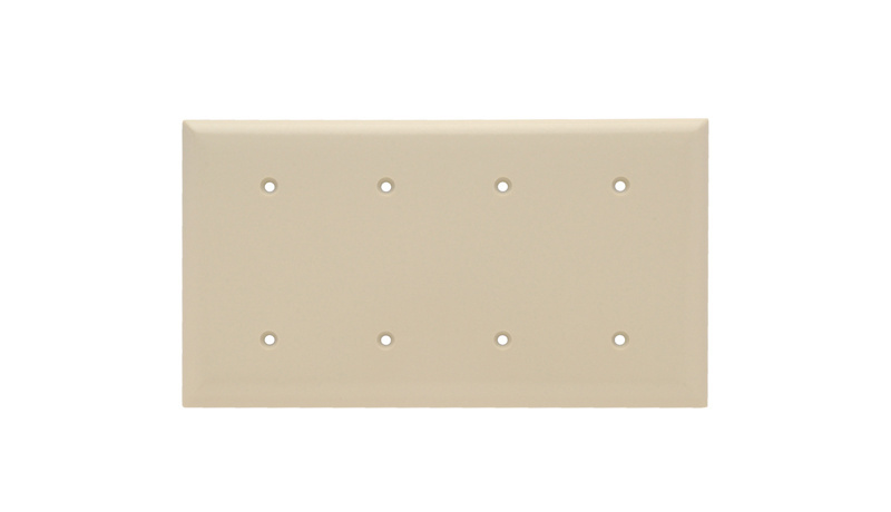 Product image for Pass & Seymour SP44-I 4Gang Wall Plate, Blank, Strap Mount, Standard - Ivory