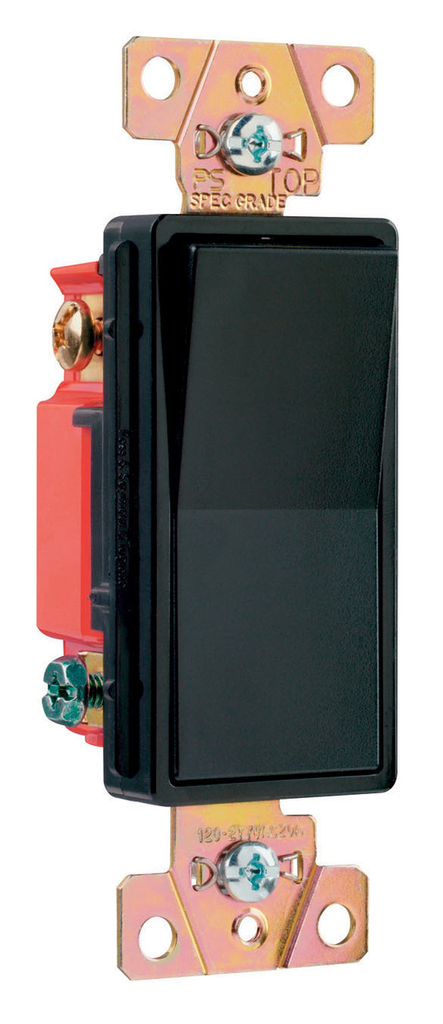 Product image for Pass & Seymour 2623-BK Three-way, Back and Side Wire, Decorator Switch, 20 amps, 120/277V -Black