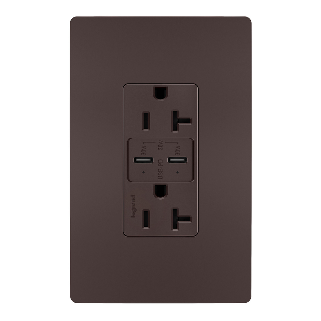 Mayer-DDS-radiant® 20A Tamper Resistant Ultra Fast PLUS Power Delivery USB Type C/C Outlet, Dark Bronze-1