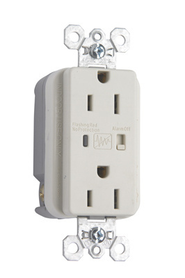 Product image for Pass & Seymour 5262-LASP Surge Protective Extra Heavy-Duty Duplex Receptacle, Back & Side Wire, 15A 125V - Light Almond