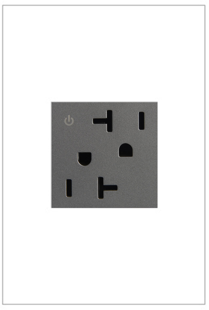 Pass & Seymour ARCD202-M10 20A 125V Dual Control adorne Outlet - Magnesium Product image for Pass & Seymour ARCD202-M10 20A 125V Dual Control adorne Outlet - Magnesium