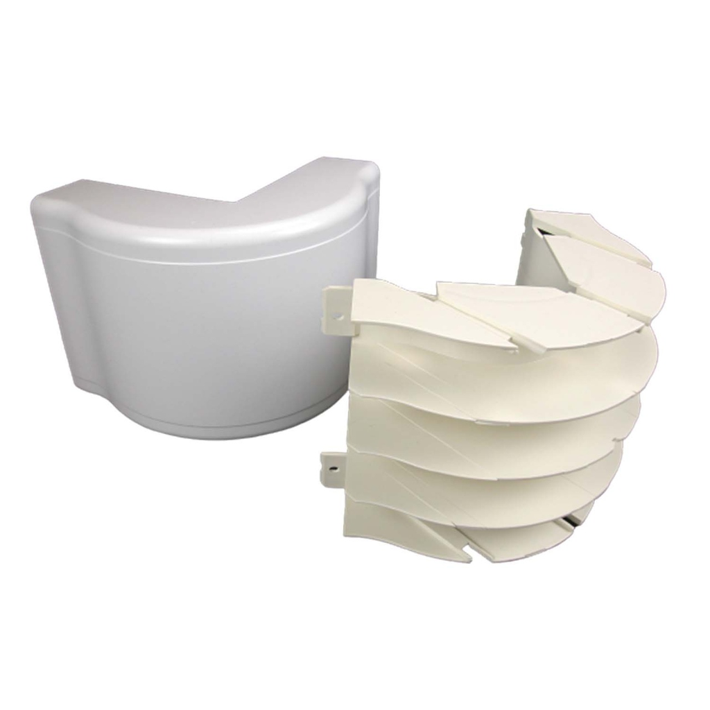 Product image for Wiremold 5418FO 2" Cable Bend Radius Ivory Non-Metallic Multiple Channel Raceway Radiused Full Capacity External Elbow