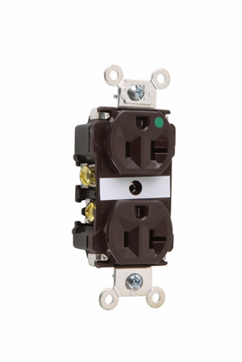 Mayer-DDS-20A 125V Extra Heavy Duty Hospital-Grade Duplex Receptacle, Back and Side Wire, Brown-1