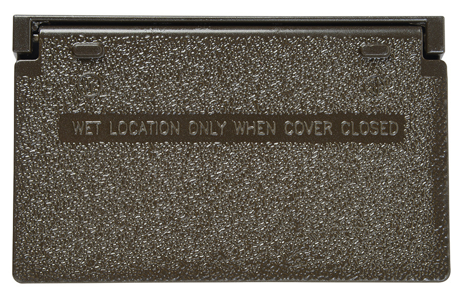 Product image for Pass & Seymour CA26-BRH Cast Weatherproof Cover Decorator or Ground Fault Circuit Interruptor Horizontal, 1 Self Closing Lid - Bronze