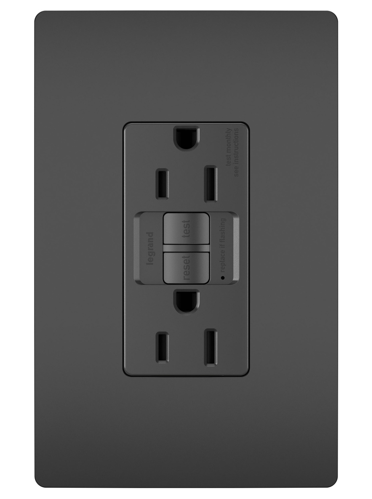 Product image for Pass & Seymour 1597-TRBK 15A 125V Self-Test Tamper-Resistant GFCI, Black