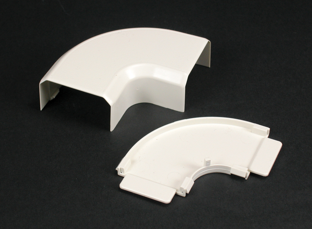 Product image for Wiremold NM2011 1-7/8" Ivory Non-Metallic 1-Channel Raceway Flat Elbow