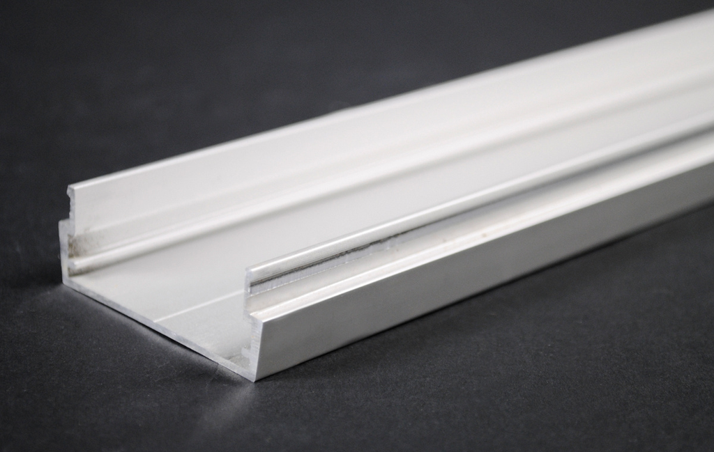 Product image for Wiremold AL2400B-5 5 Foot x 2" Satin Anodized Aluminum 1-Channel Raceway Base