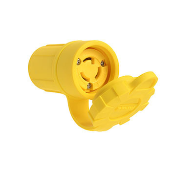 Product image for Pass & Seymour 25W34 Turnlok® Watertight Connector, 15A 277V, L7-15R, NEMA 4X/6P, IP65/66/67 - Yellow