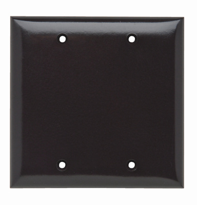 Product image for Pass & Seymour SP23 2-Gang Blank Brown Smooth Thermoset Plastic Standard Wallplate