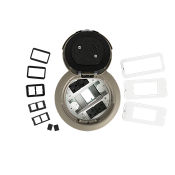 Product image for Wiremold 6ATC2PNK 6AT-Series Prewired Evolution™ Poke Thru Device, Surface Style Cover, Nickel