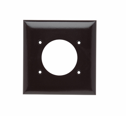 Product image for Pass & Seymour 3862 2-Gang Brown Thermoset Power Outlet Receptacle Wallplate