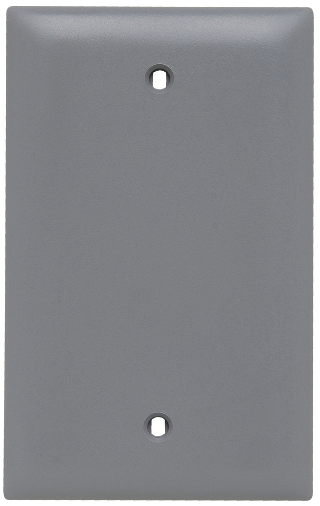 Product image for Pass & Seymour TP13-GRY 1Gang Wall Plate, Blank, Box Mount, Nylon, Standard - Gray