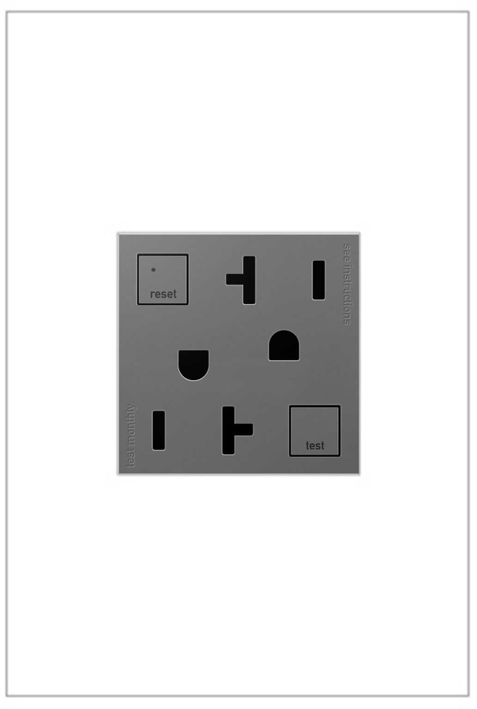 Product image for Pass & Seymour AGFTR2202-M4 Tamper-Resistant GFCI, 20A - Magnesium