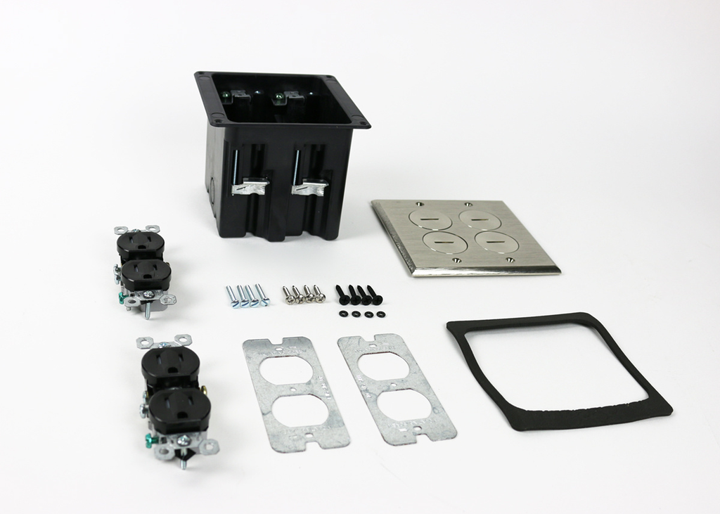 Product image for Wiremold WMFB2DR2N WMFB2DR2N-Series Dual-Gang Floor Box Assembly