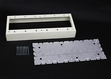 Product image for Wiremold V5748-6 4-5/8 x 11-31/32 x 1-3/4" Ivory Steel 1-Channel Raceway 6-Gang Switch and Receptacle Box