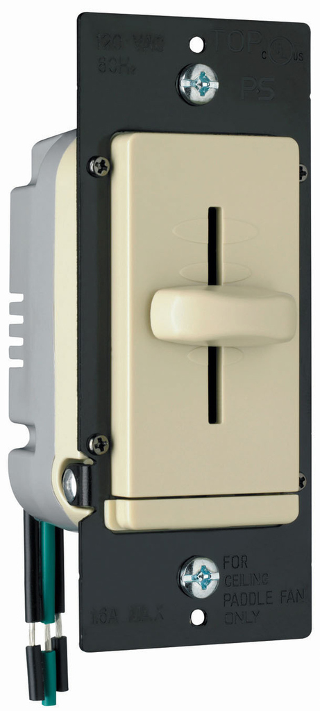 Product image for Pass & Seymour LSDH16-IV Decorator Slide De-Hummer Control, 4-Speed 1.6A - Ivory