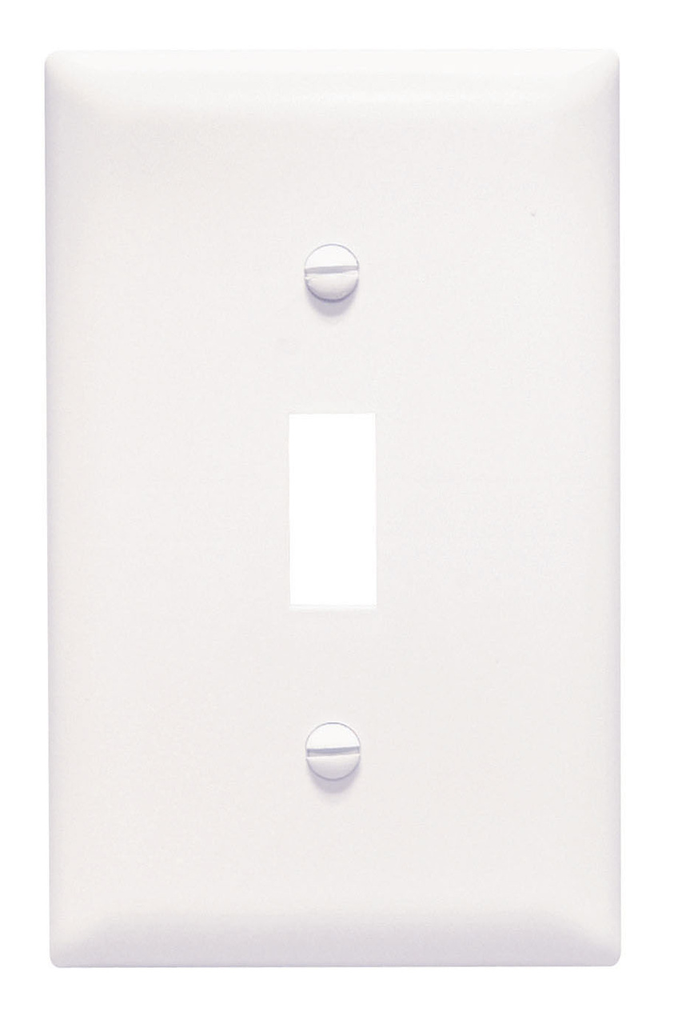 Product image for Pass & Seymour TPJ1-W 1Gang Wall Plate, Toggle Switch, Nylon, Jumbo - White