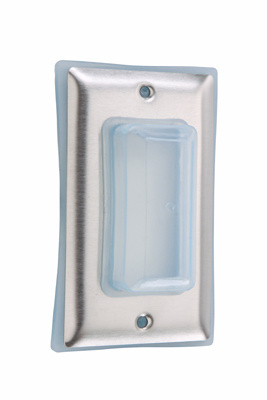 Product image for Pass & Seymour 4516 Stainless Steel Cover w/ Bubble, Rectangular Mat, Mounts to Standard Switch Box