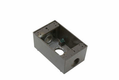 Product image for Pass & Seymour WPB33-BR 3/4 Inch 18.5 In. Bronze Die-Cast Aluminum 1-Gang 3-Hole Surface Mounting Weatherproof Box