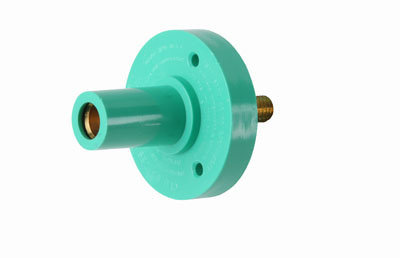 Product image for Pass & Seymour PSMFRSG 150A 600V Female StudSet Screw Panel Mount Cam-Type Series 15 - Green