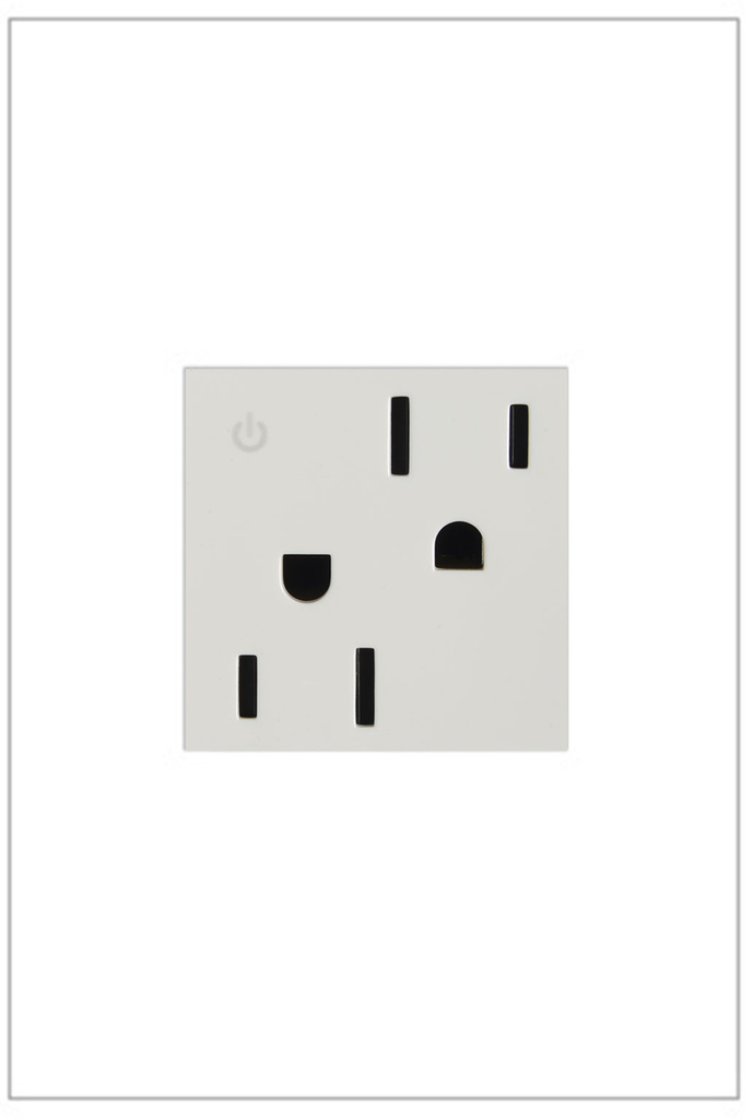 Pass & Seymour ARCD-152W10 15A 125V Dual Control adorne Outlet - White Product image for Pass & Seymour ARCD-152W10 15A 125V Dual Control adorne Outlet - White