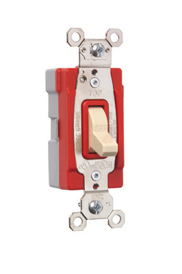 Product image for Pass & Seymour PT20AC1-I PlugTail™ Single Pole Toggle Switch, 20A 120/277V - Ivory