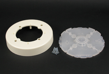 Product image for Wiremold 2338A 1" Ivory Non-Metallic 1-Channel Raceway Round Fixture Box