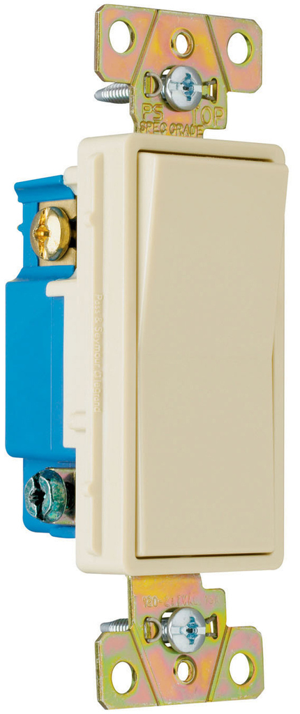 Product image for Pass & Seymour 2603-I Three-way, Back and Side Wire, Decorator Switch, 15 amps, 120/277V - Ivory