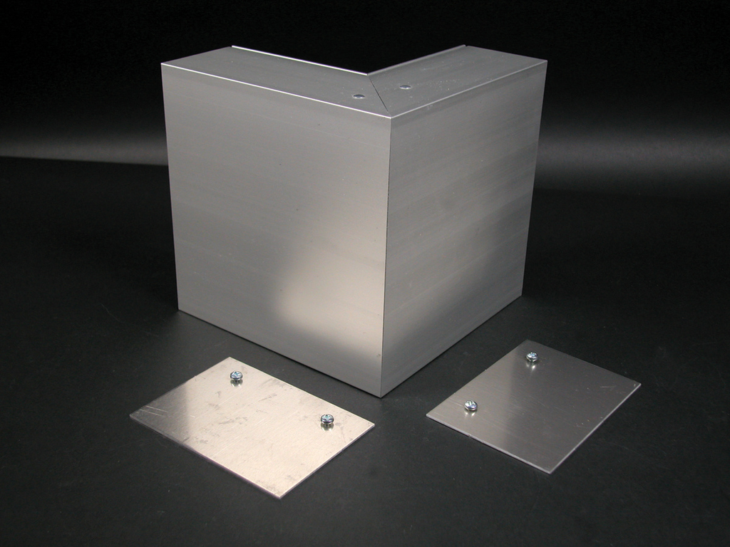 Product image for Wiremold ALA4817 6" Satin Anodized Aluminum 2-Channel Raceway Internal Elbow