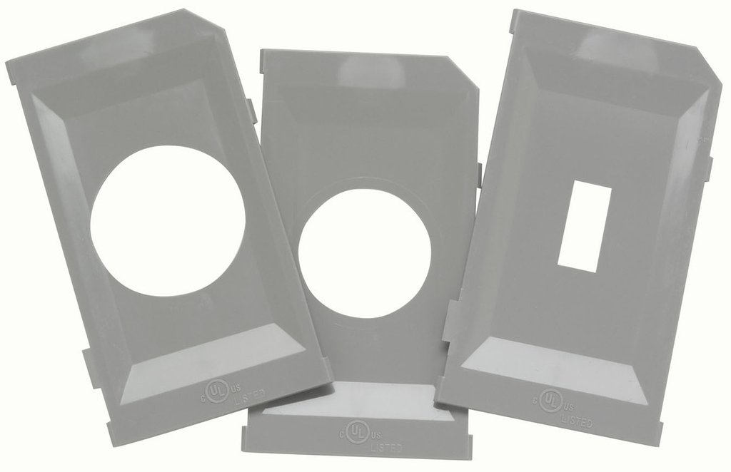 Product image for Pass & Seymour WIU10-PK 1-Gang Plastic Gray Weatherproof Cover Extra Plate Kit