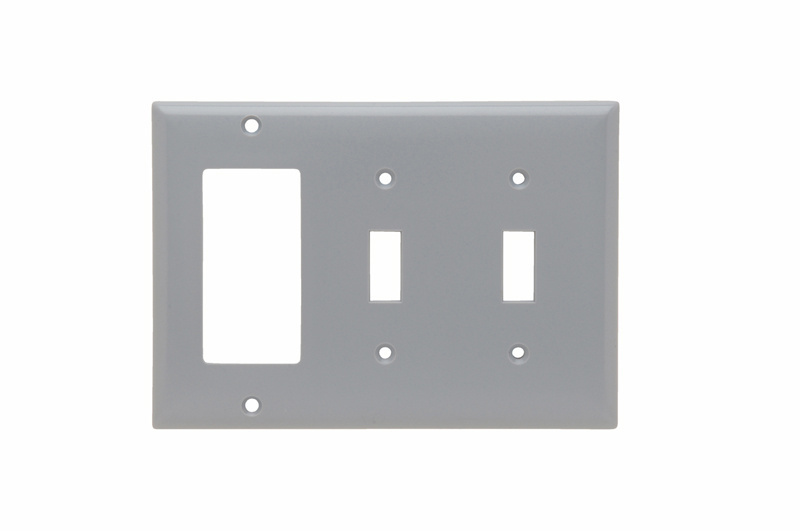 Product image for Pass & Seymour SP226GRY 2 Toggle Switch and 1 Decorator Three Gang Gray Combination Wall Plate