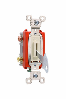 Product image for Pass & Seymour PS20AC3-IL 3way Lock Switch, Back & Side Wire, 20A 120/277V - Ivory